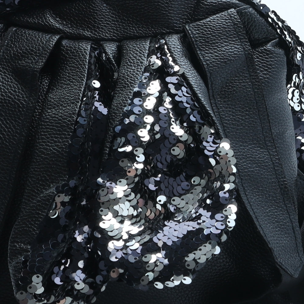 Preworn Girls Black Polyester Backpack Size Medium Zip