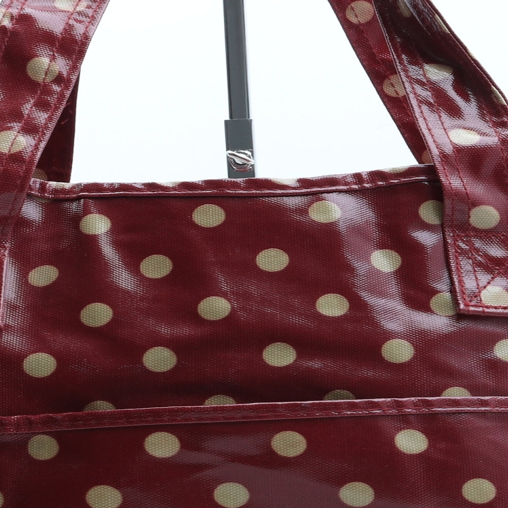 Preworn Womens Red Polka Dot Polyurethane Tote Size Large