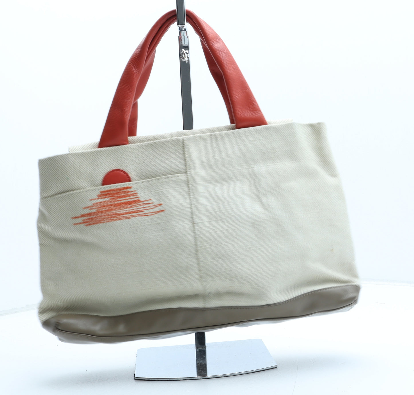 Radley Womens Beige Geometric Polyester Top Handle Bag Size Small - Palm Trees