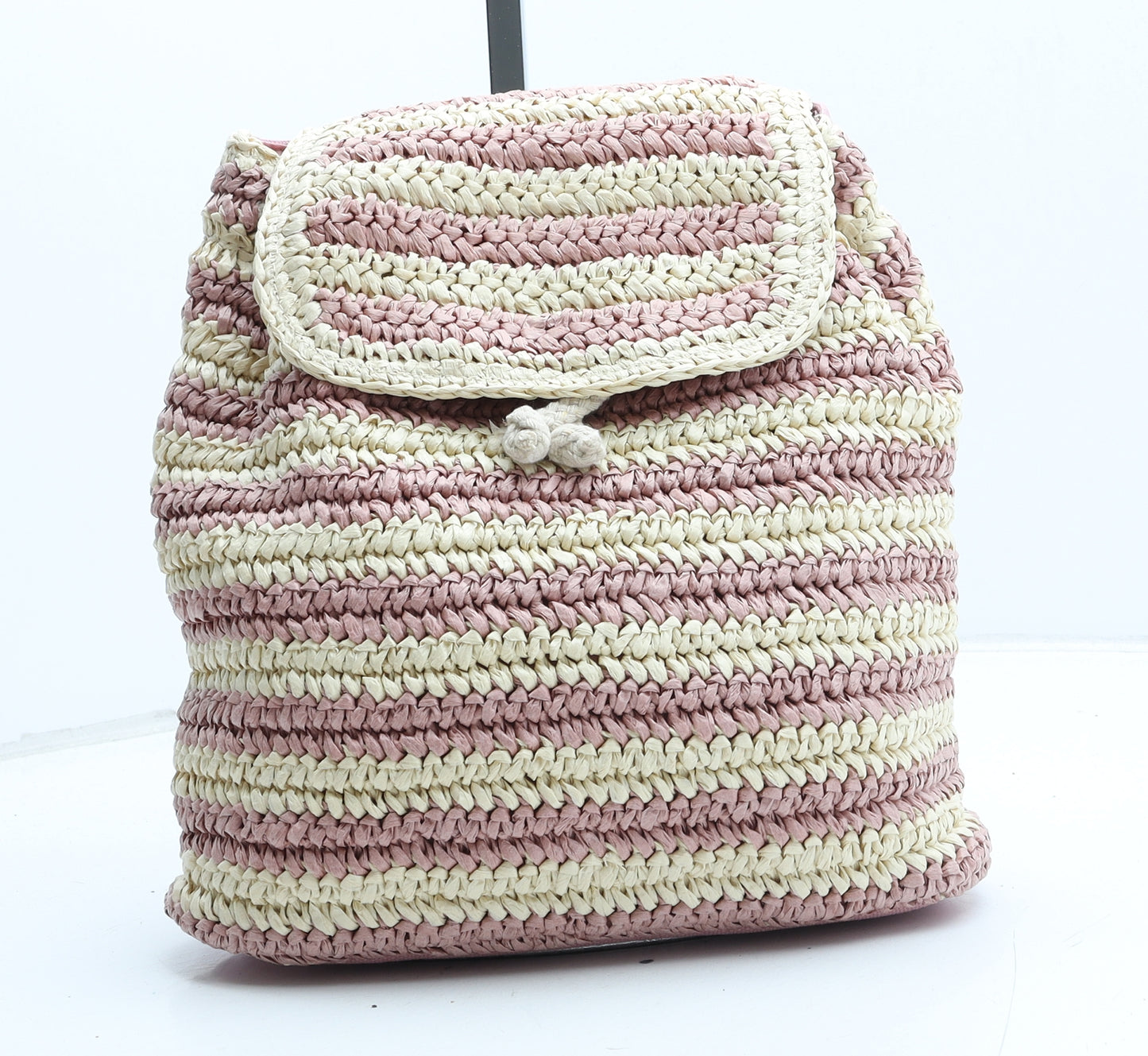 NEXT Girls Multicoloured Striped Paper Fibre Backpack Size Small Magnetic