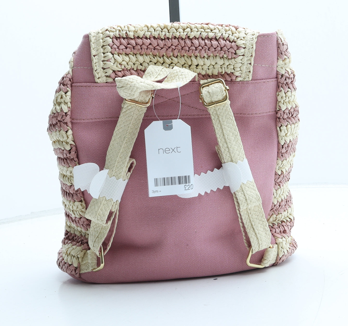 NEXT Girls Multicoloured Striped Paper Fibre Backpack Size Small Magnetic