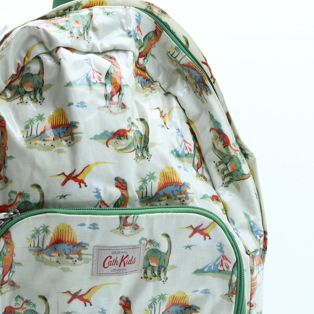Cath Kidston Boys Beige Geometric PVC Backpack Size Medium Zip - Dinosaur