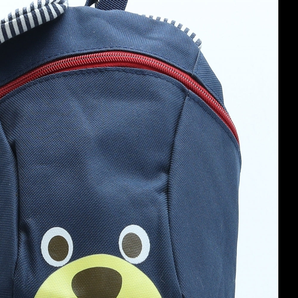 Preworn Boys Blue Polyester Backpack Size Small Zip - Bear