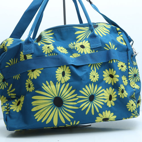 Tripp Womens Blue Floral Polyester Duffle Size Extra Large