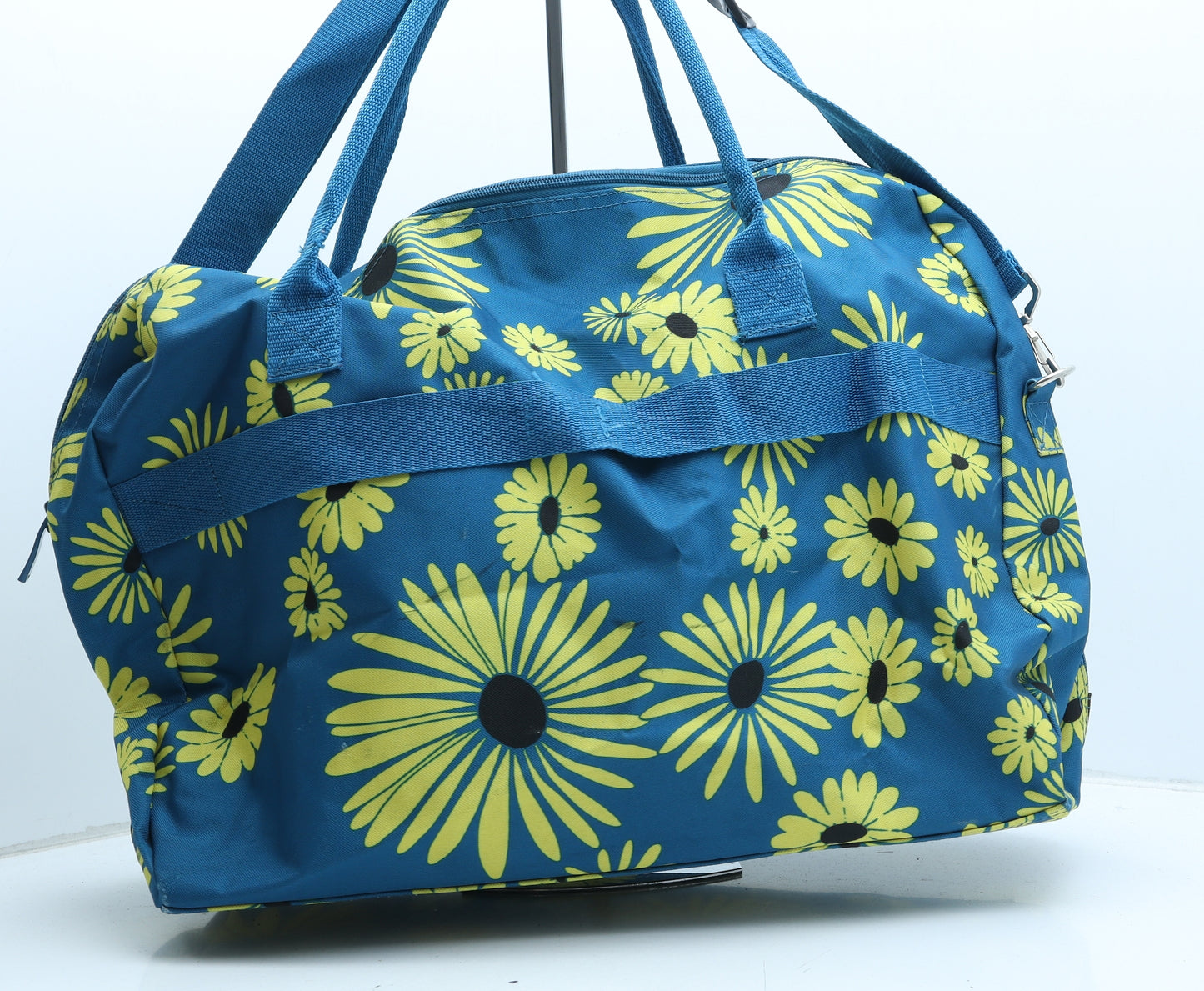 Tripp Womens Blue Floral Polyester Duffle Size Extra Large