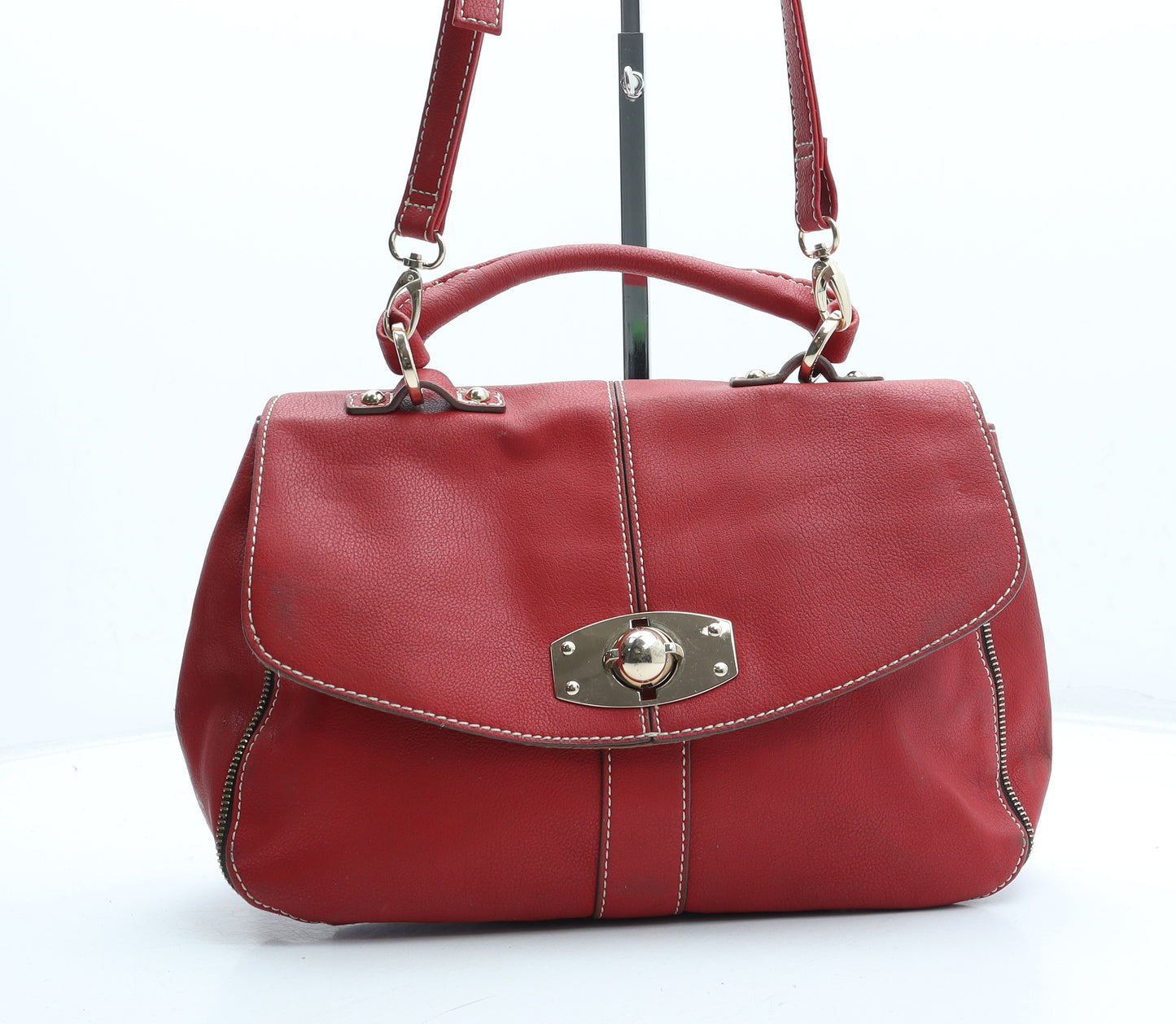 Jane Shilton Womens Red Polyurethane Hobo Bag Size Medium