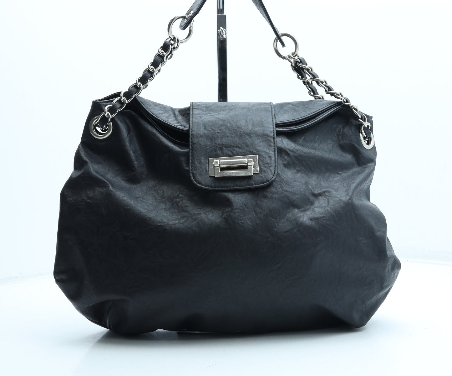 Dorothy Perkins Womens Black Polyurethane Shoulder Bag Size Medium