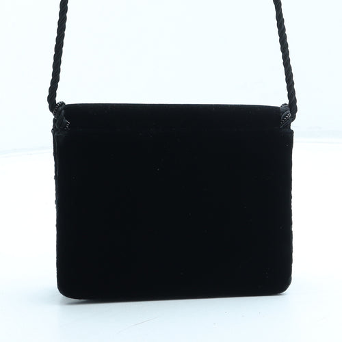 Preworn Womens Black Modacrylic Shoulder Bag Size Mini