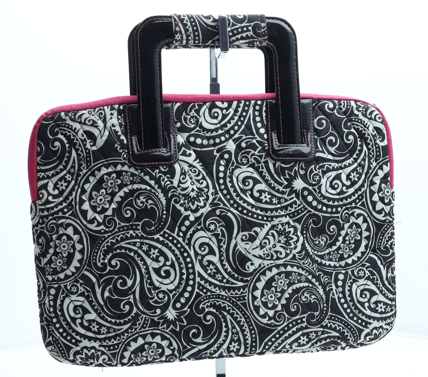 Studio C Womens Black Paisley Cotton Laptop Bag Size Medium