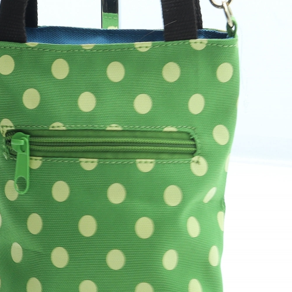 Wings Flying Girls Green Polka Dot Polyester Shoulder Bag Size Small Zip - Bear