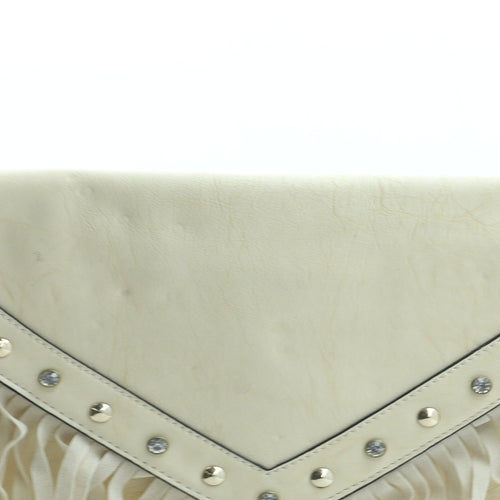 Preworn Womens Beige Polyurethane Shoulder Bag Size Small