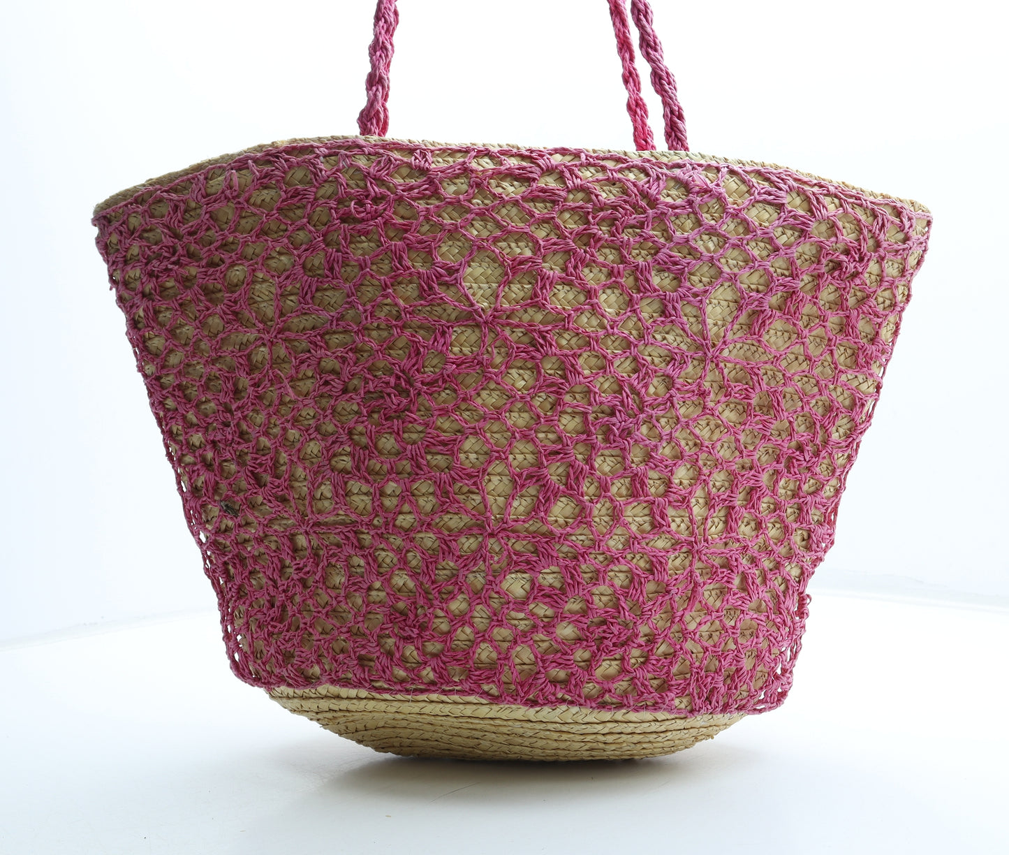 My Womens Multicoloured Geometric Straw Tote Size Large