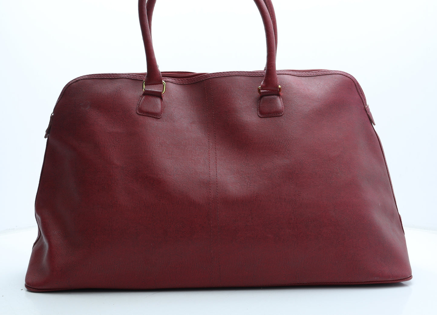 Preworn Womens Red Polyurethane Top Handle Bag Size Large