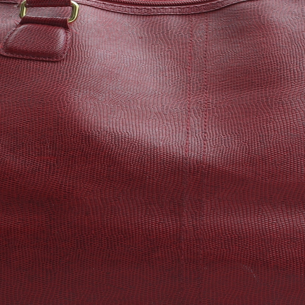 Preworn Womens Red Polyurethane Top Handle Bag Size Large