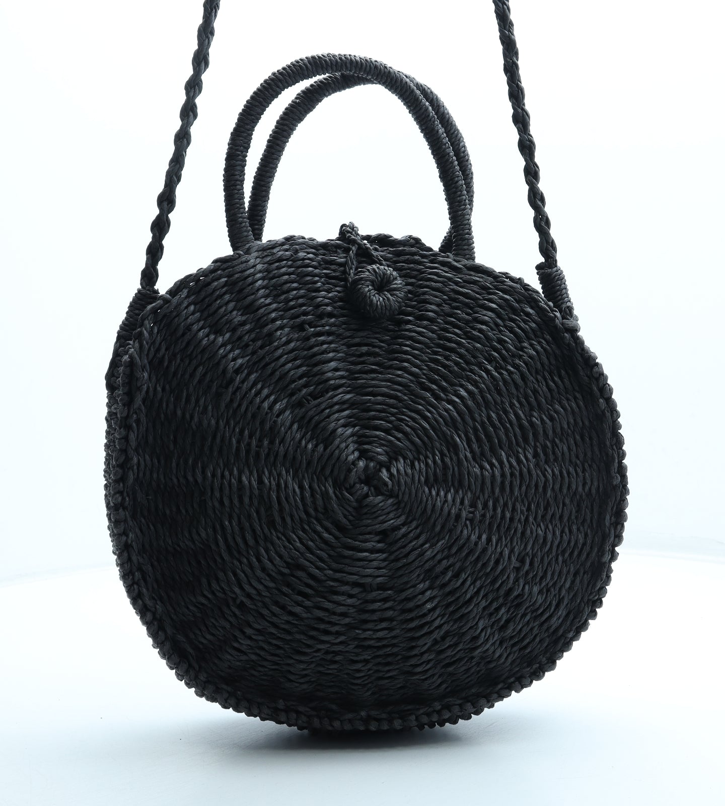 Primark Womens Black Straw Shoulder Bag Size Medium