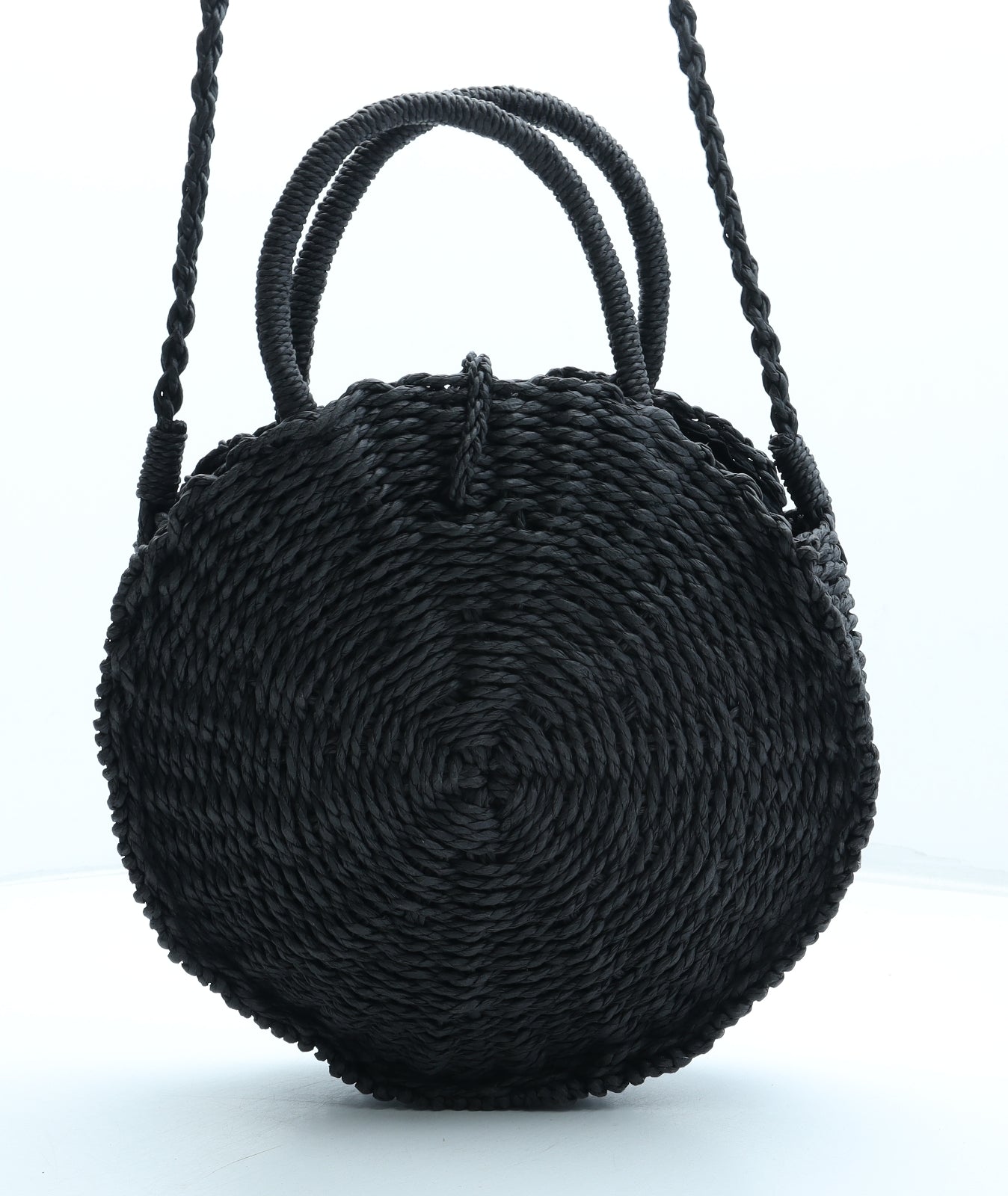Primark Womens Black Straw Shoulder Bag Size Medium