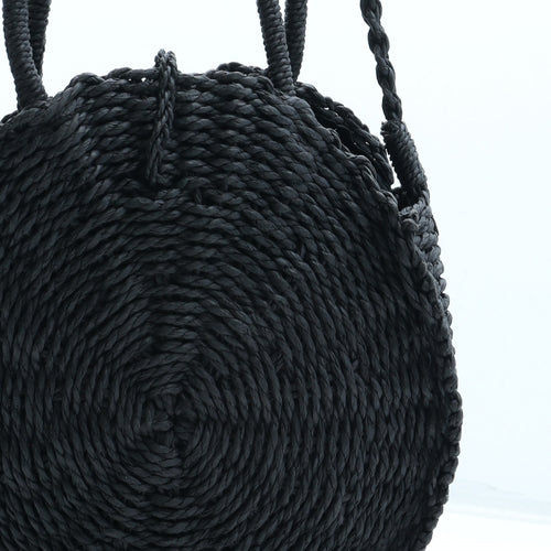Primark Womens Black Straw Shoulder Bag Size Medium