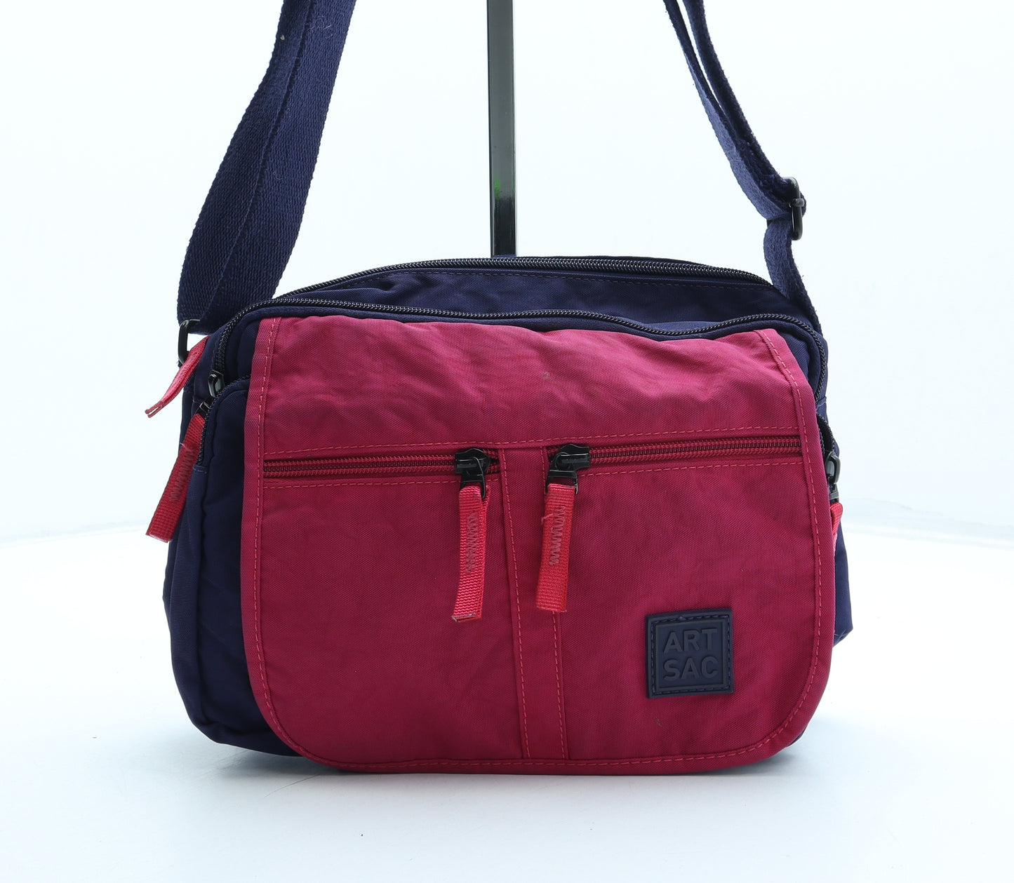 Art Sac Womens Pink Colorblock Polyester Shoulder Bag Size Small