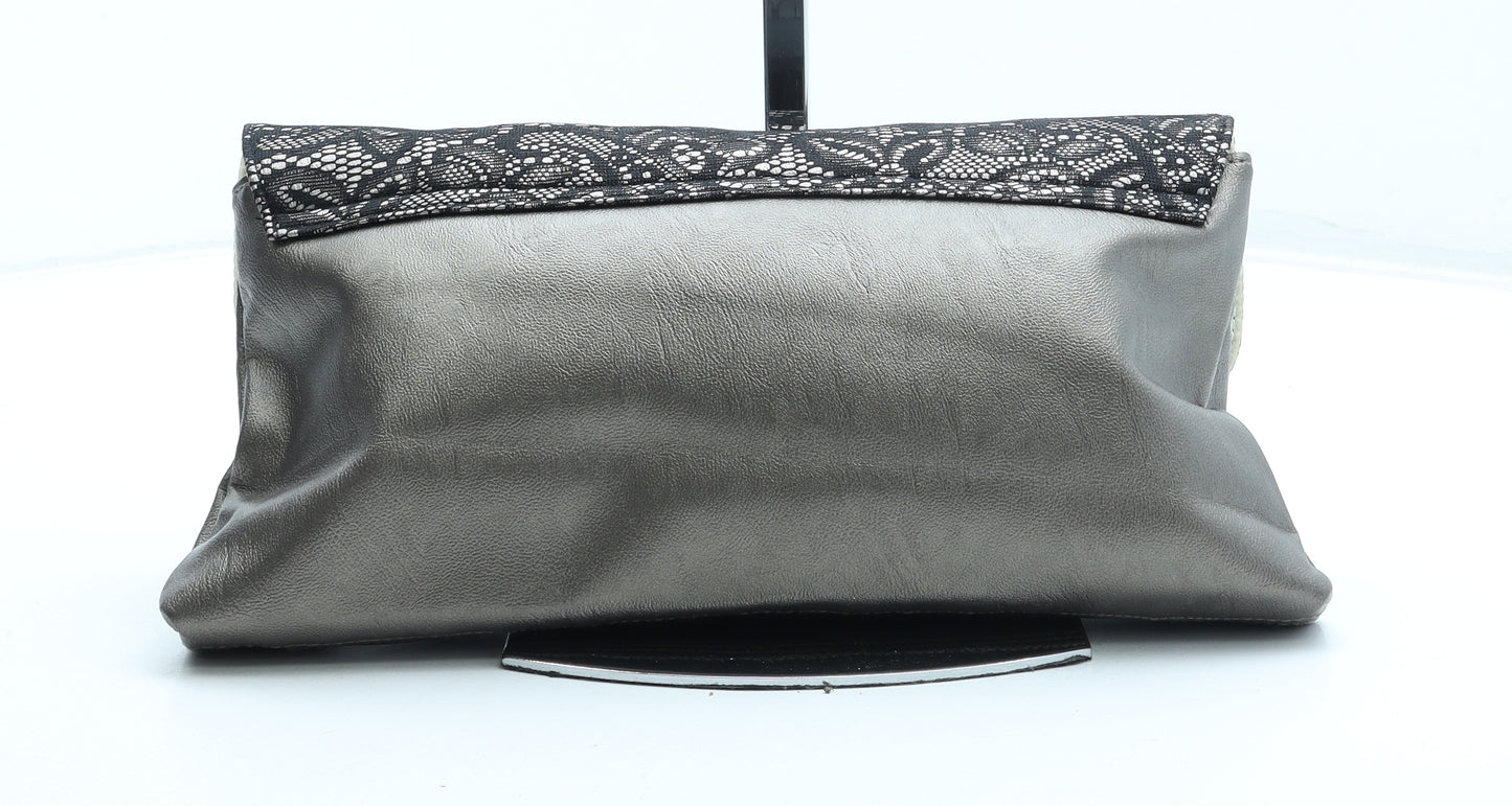 Preworn Womens Grey Polyester Clutch Size Small - Lace Detail