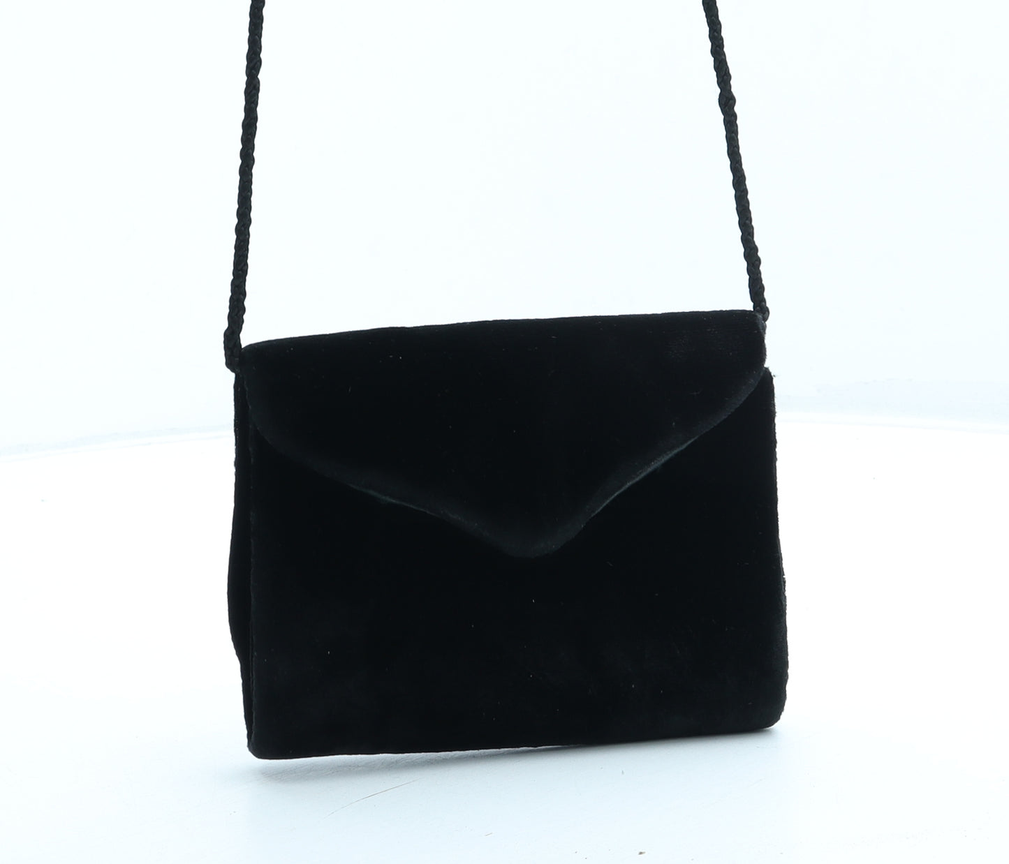 Preworn Womens Black Polyester Shoulder Bag Size Mini