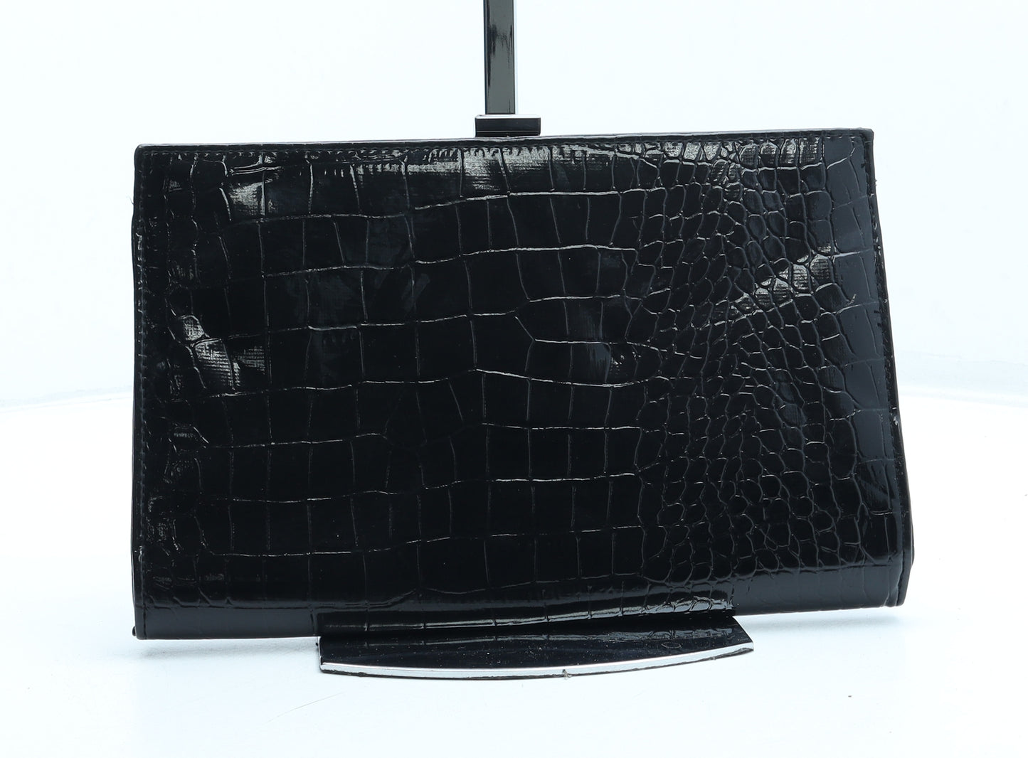 Atmosphere Womens Black Polyurethane Clutch Size Small - Croc Texture