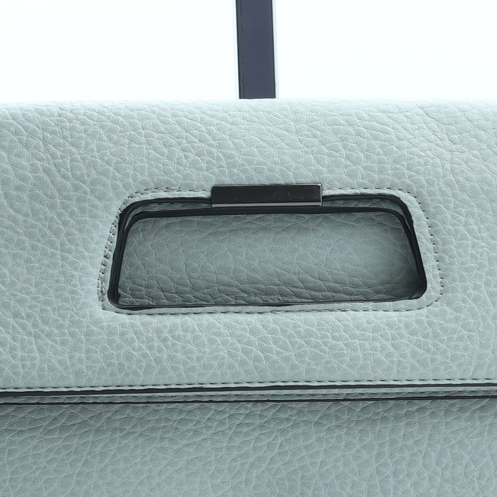 Koko Couture Womens Blue Polyurethane Clutch Size Medium