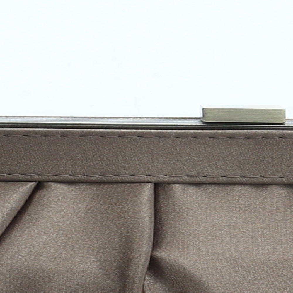 Preworn Womens Brown Brocade Polyester Top Handle Bag Size Small