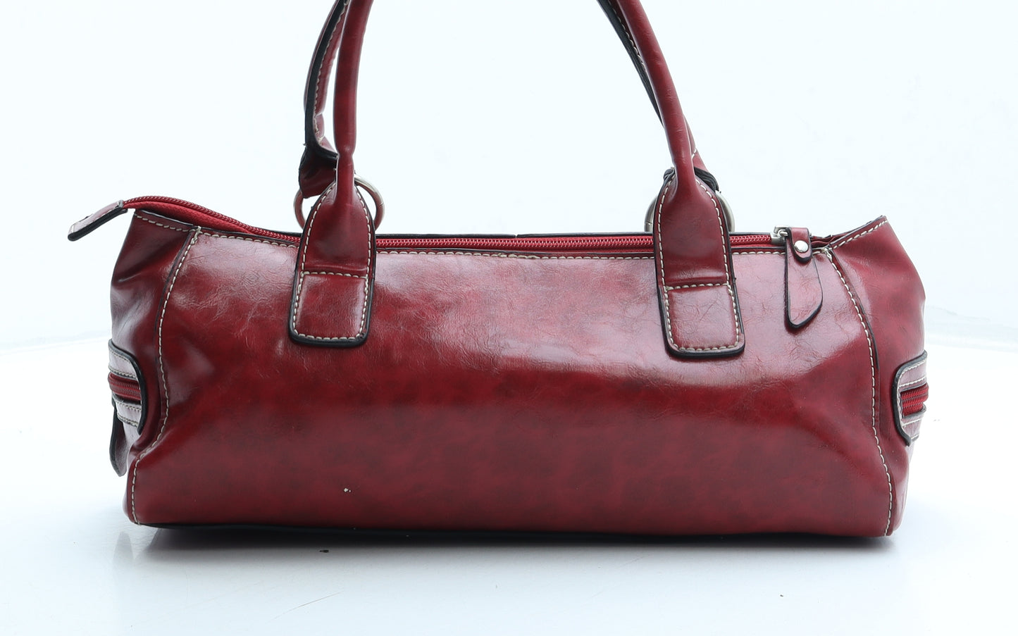 Preworn Womens Red Polyester Top Handle Bag Size Small