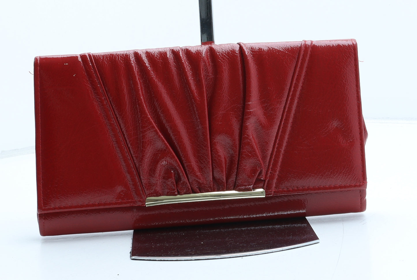 Accessorize Womens Red Polyurethane Clutch Size Medium