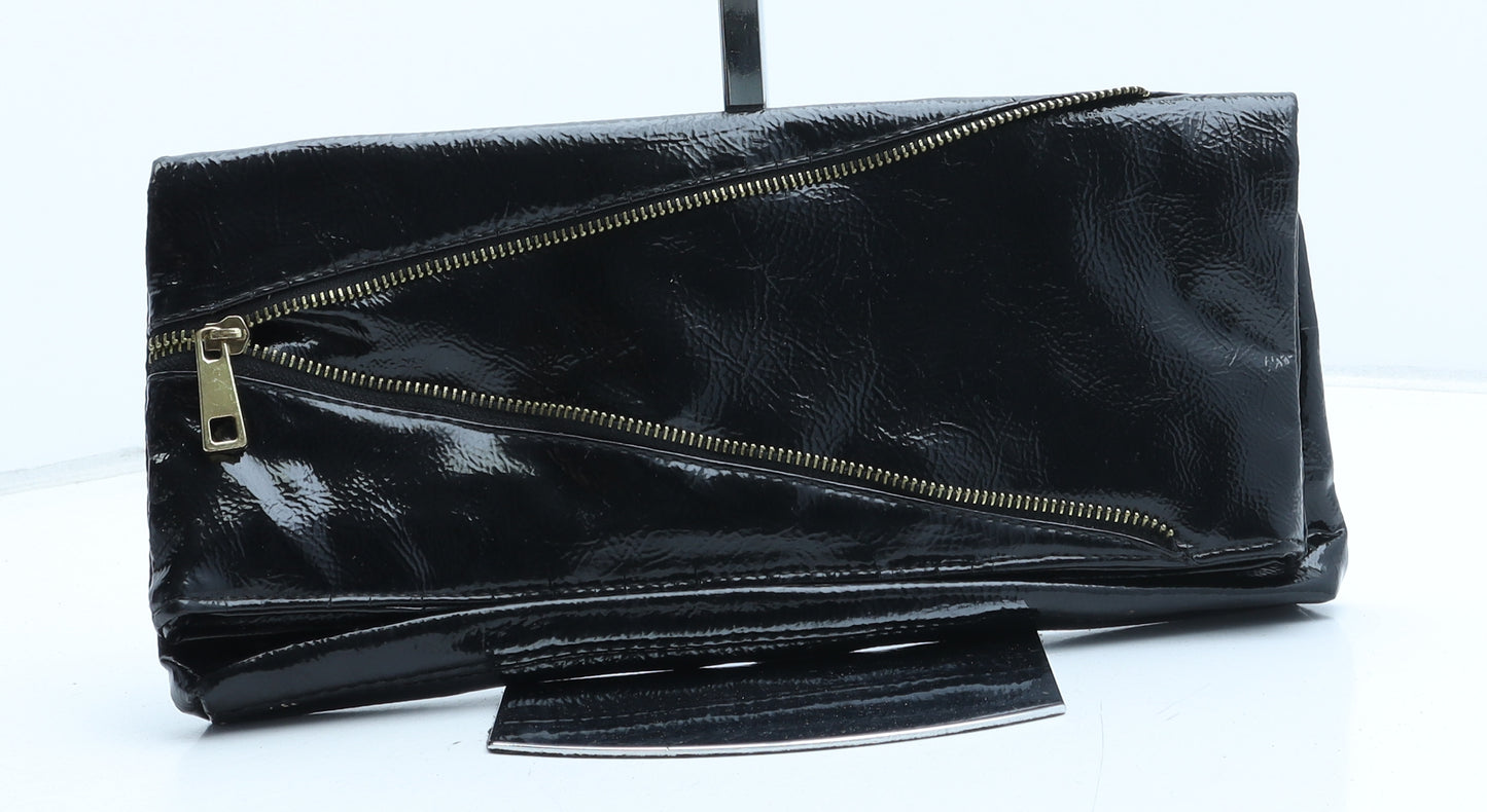 Atmosphere Womens Black Polyurethane Clutch Size Medium