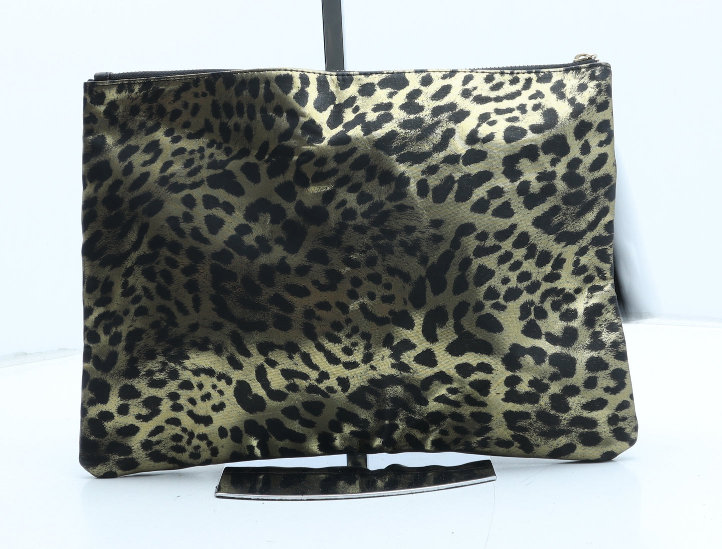 Accessorize Womens Gold Animal Print Polyurethane Clutch Size Large - Leopard Print