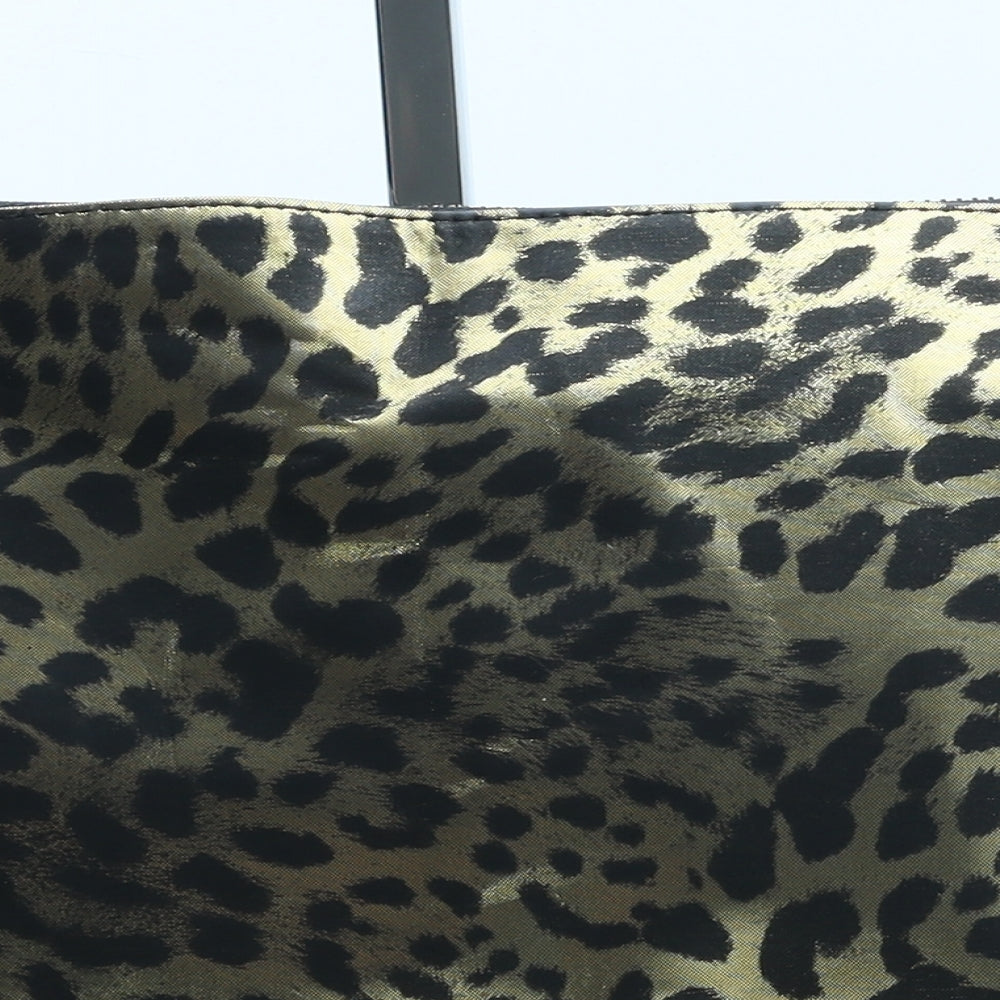 Accessorize Womens Gold Animal Print Polyurethane Clutch Size Large - Leopard Print
