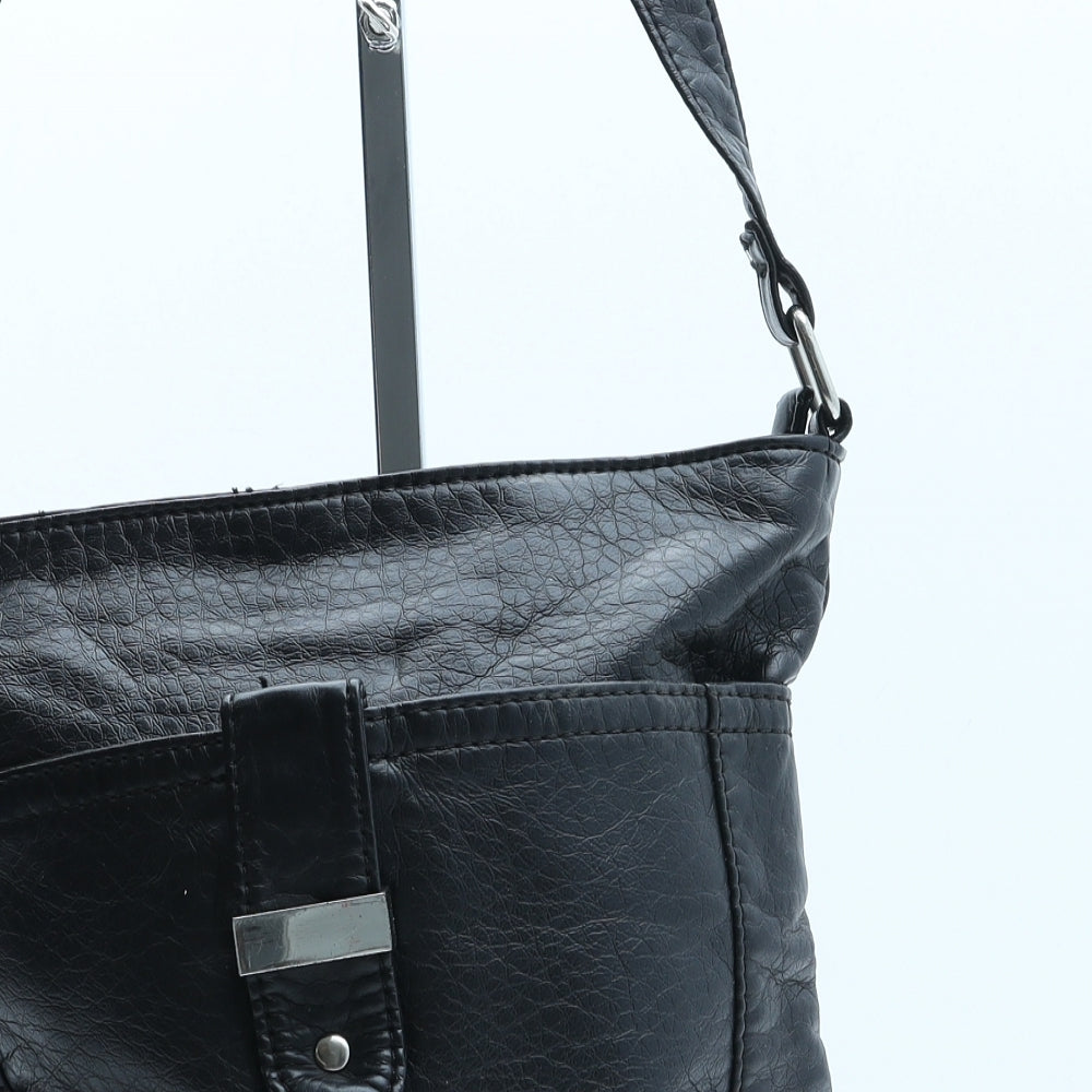 George Womens Black Polyurethane Crossbody Size Medium