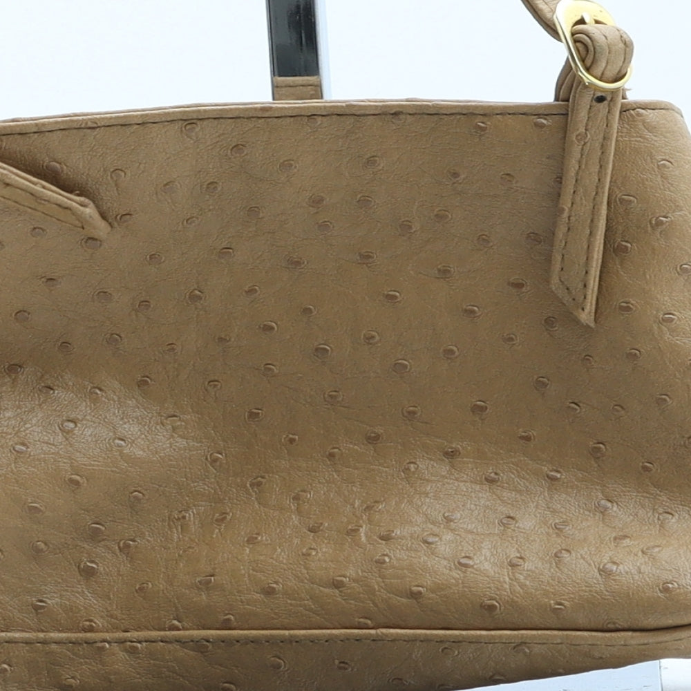 Debenhams Womens Brown Polyurethane Top Handle Bag Size Small - Ostrich pattern