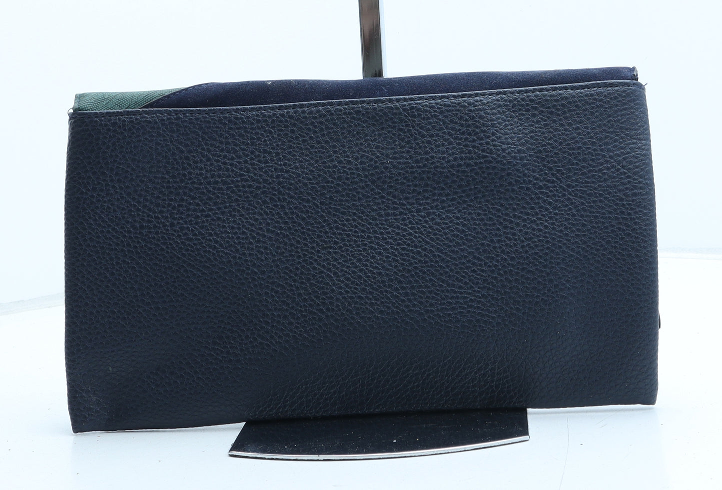 Atmosphere Womens Blue Colorblock Polyurethane Clutch Size Medium