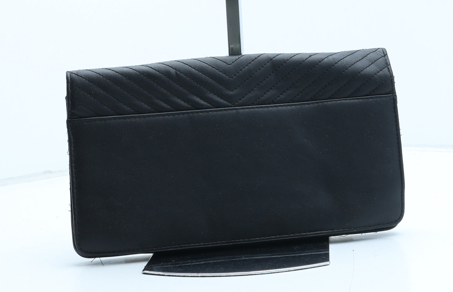 Accessorize Womens Black Polyurethane Clutch Size Medium