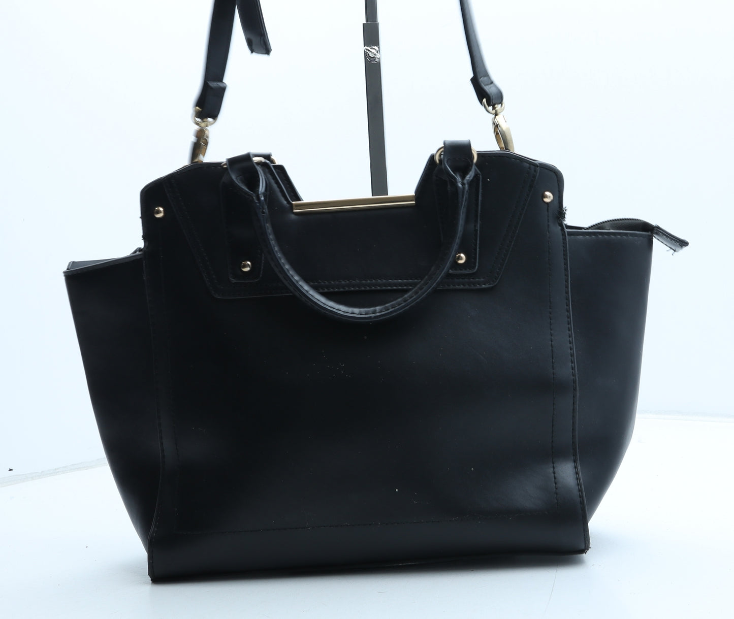 Atmosphere Womens Black Polyurethane Hobo Bag Size Medium