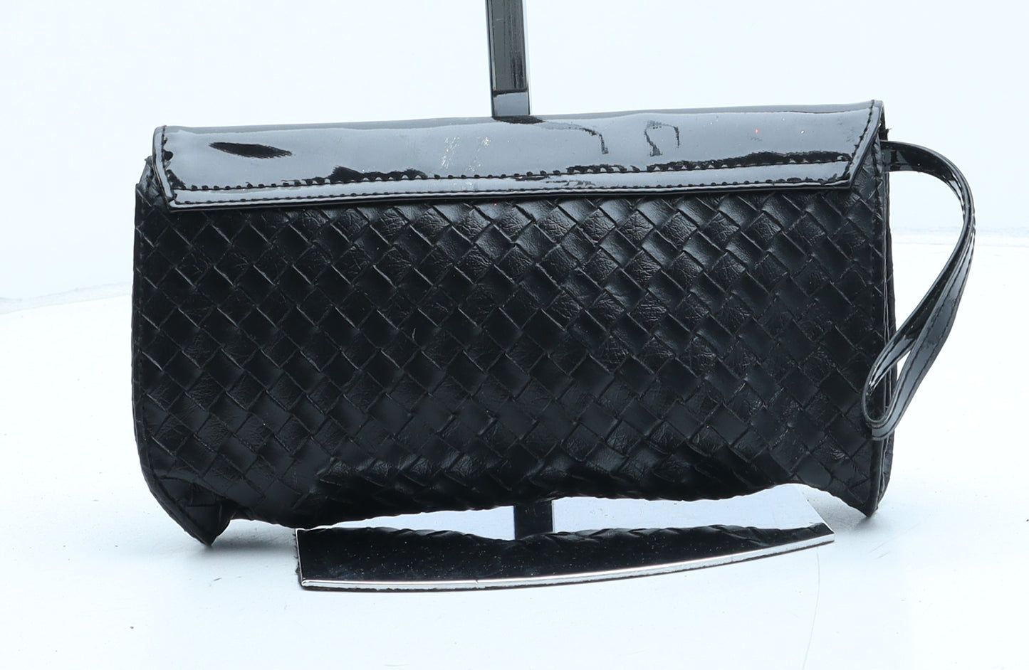 FCUK Womens Black Polyurethane Clutch Size Small