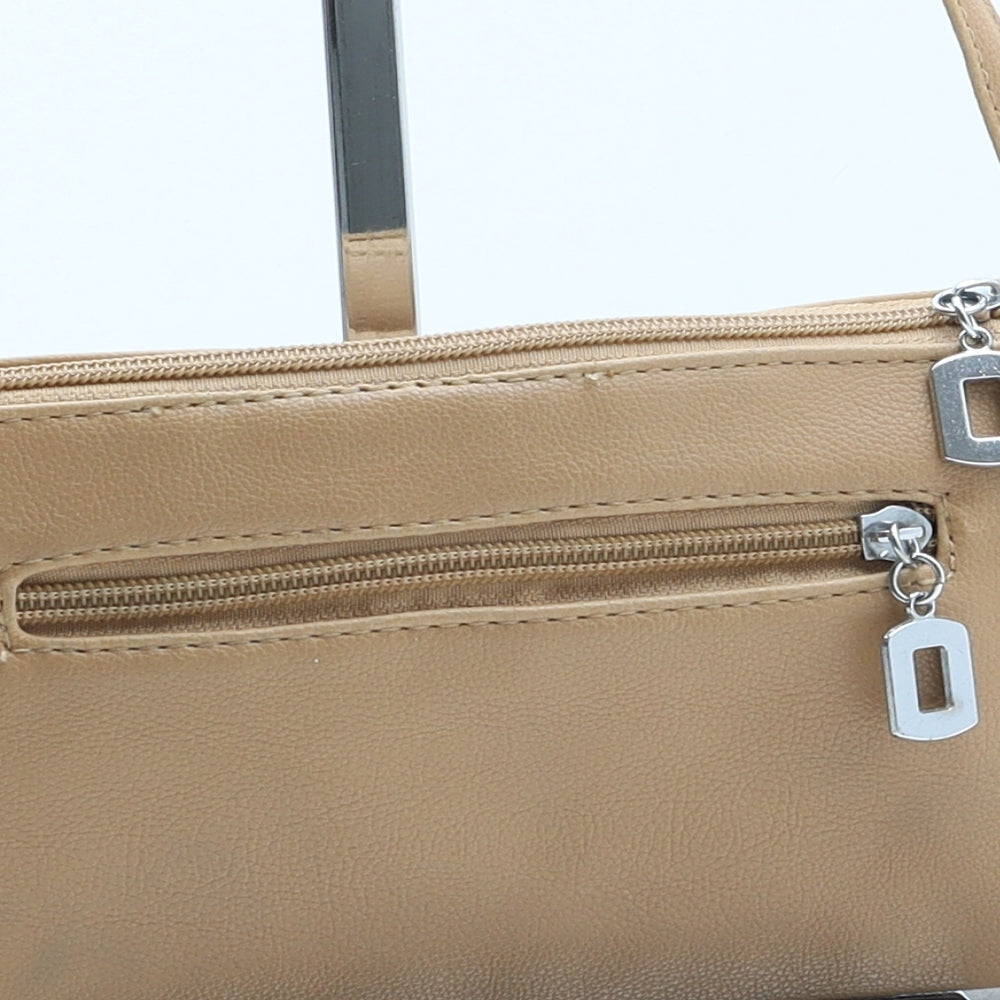 Preworn Womens Beige Polyurethane Crossbody Size Small