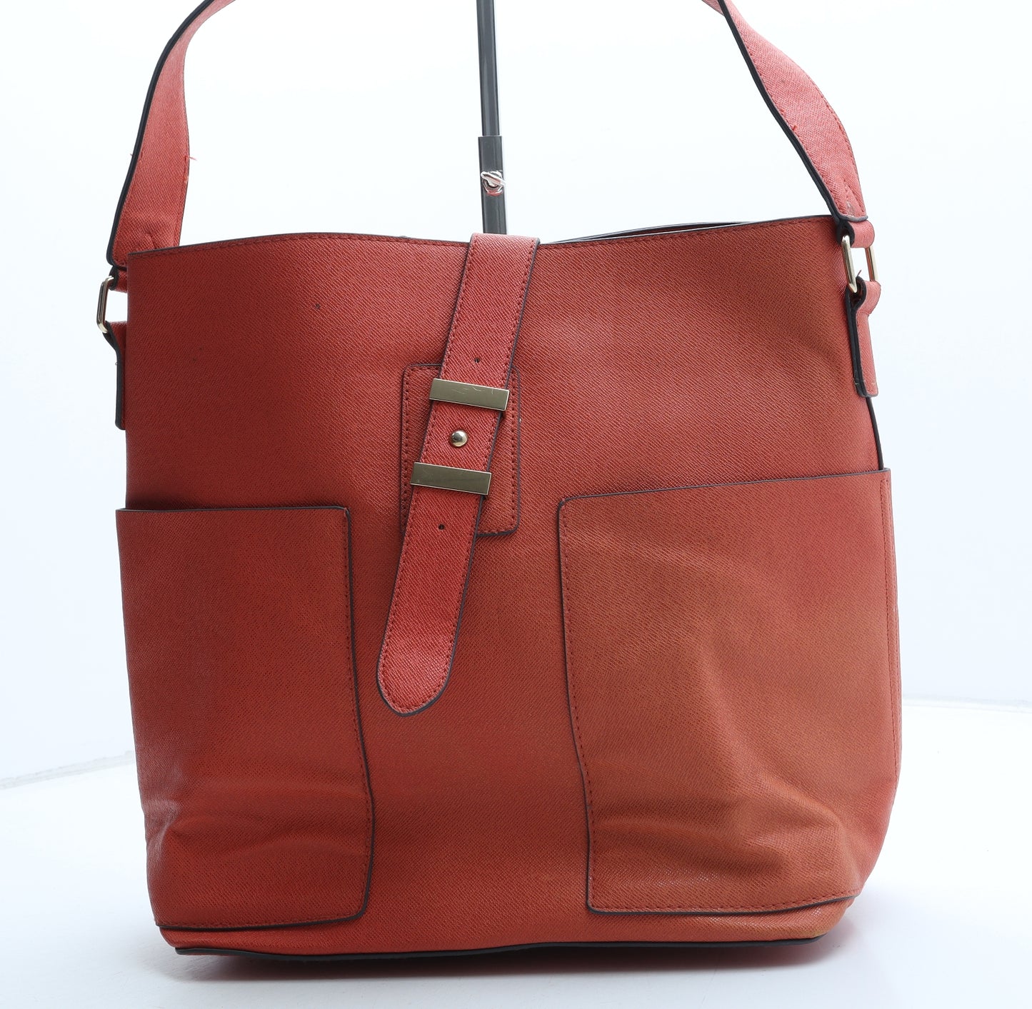 Warehouse Womens Orange Polyurethane Shoulder Bag Size Large