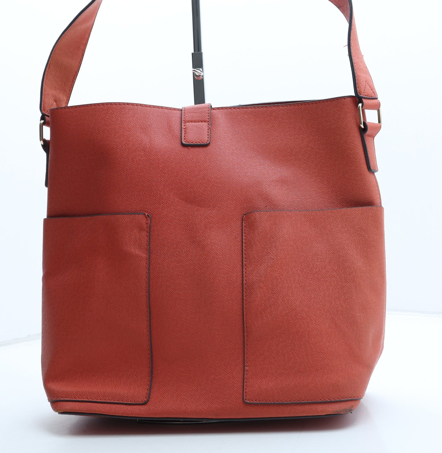 Warehouse Womens Orange Polyurethane Shoulder Bag Size Large