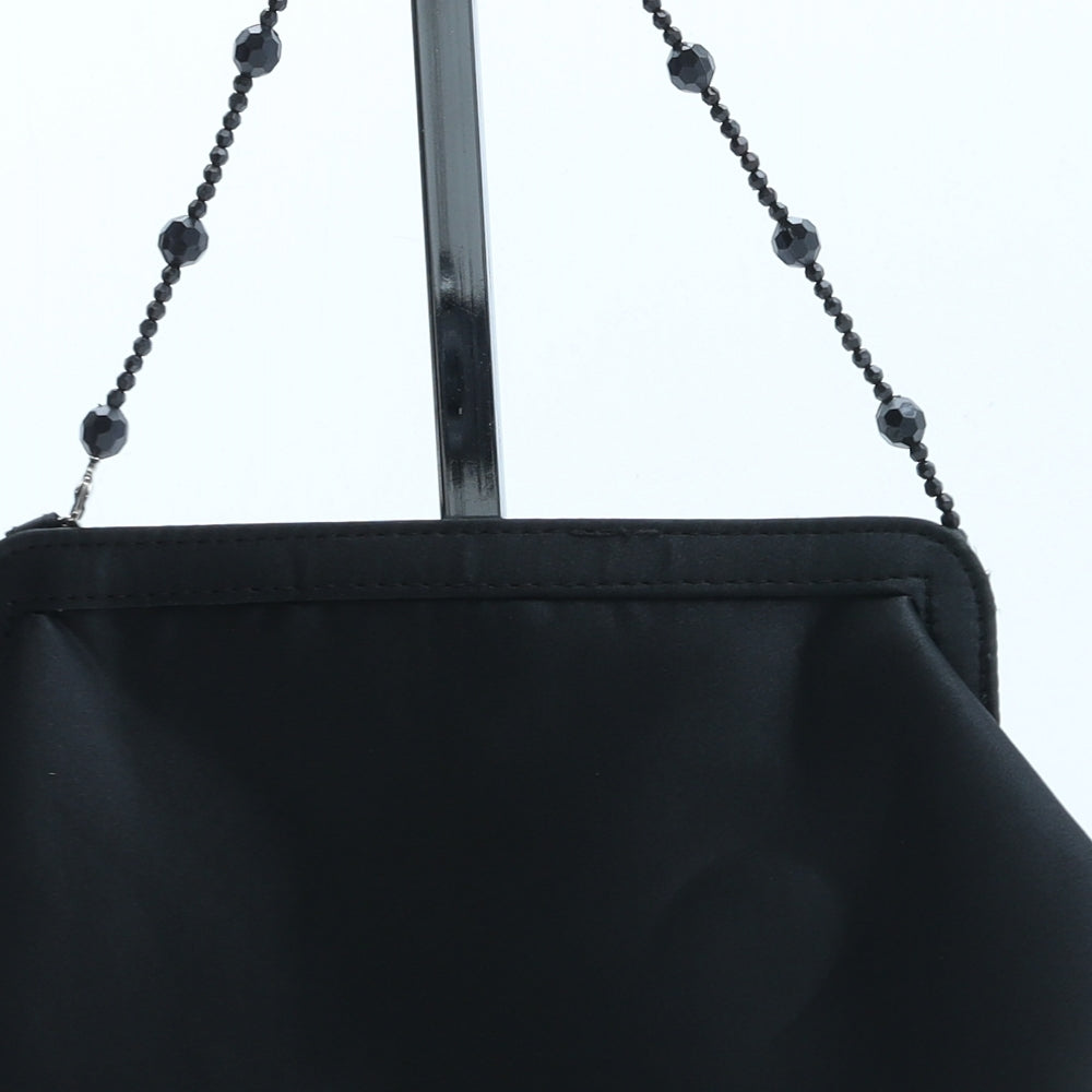 Preworn Womens Black Geometric Polyester Top Handle Bag Size Small