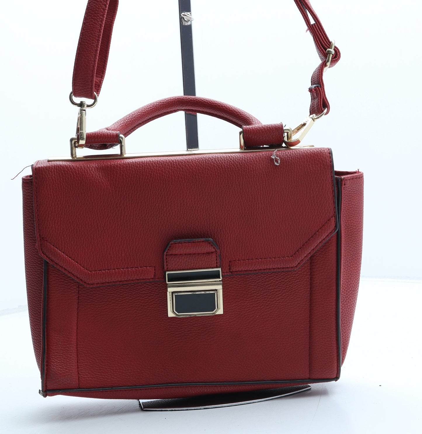 New Look Womens Black Polyurethane Satchel Size Medium
