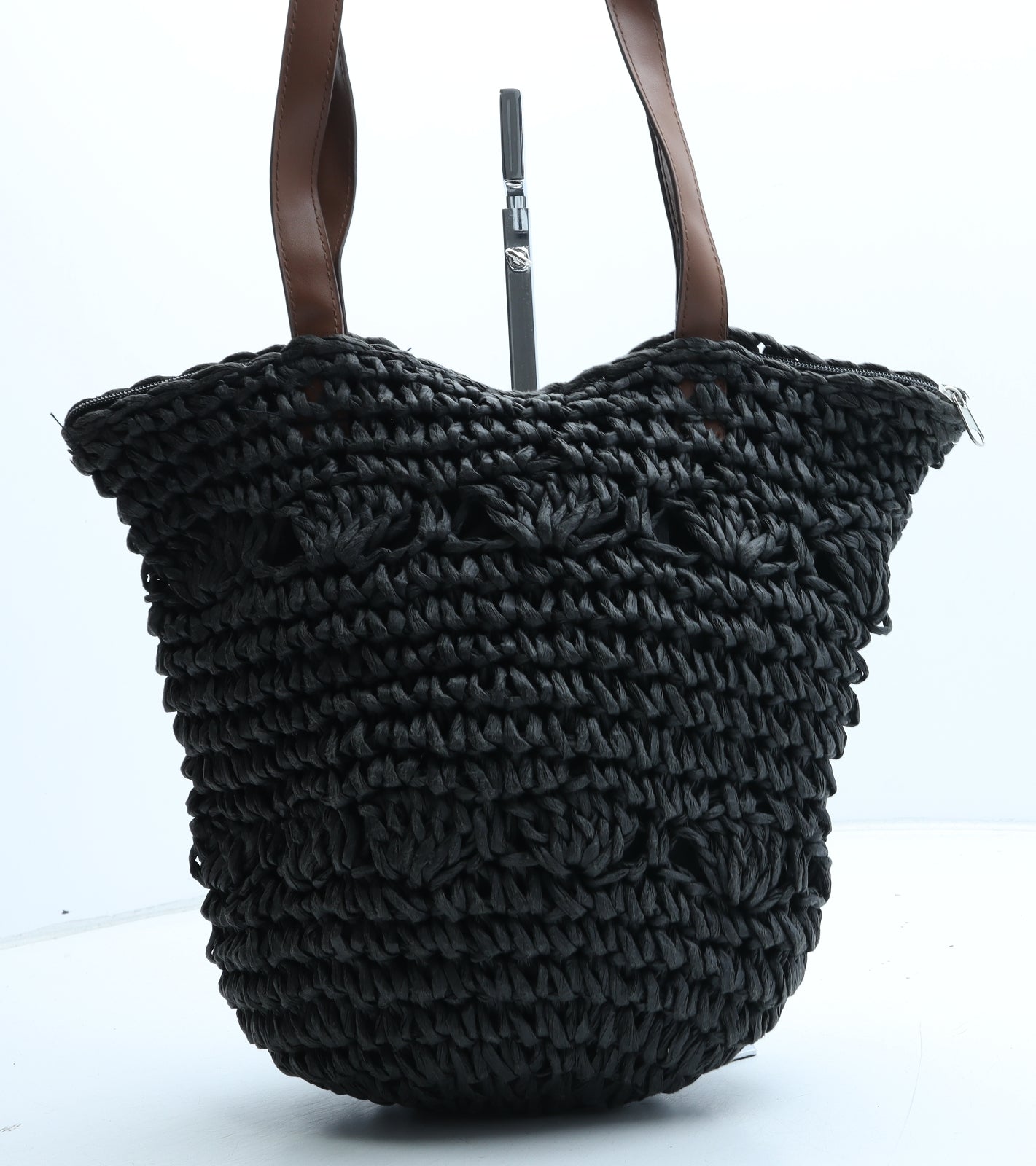 Marks and Spencer Womens Black Paper Fibre Tote Size Medium