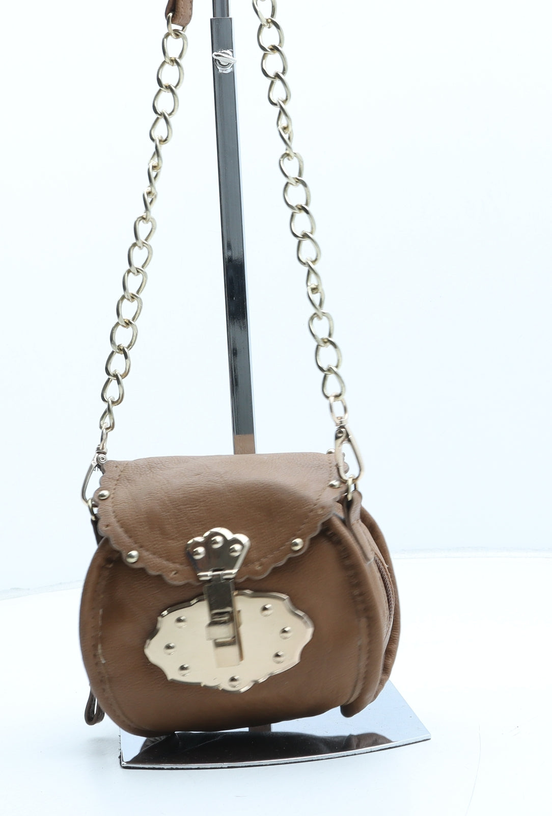 Miss Selfridge Womens Brown Polyurethane Crossbody Size Small