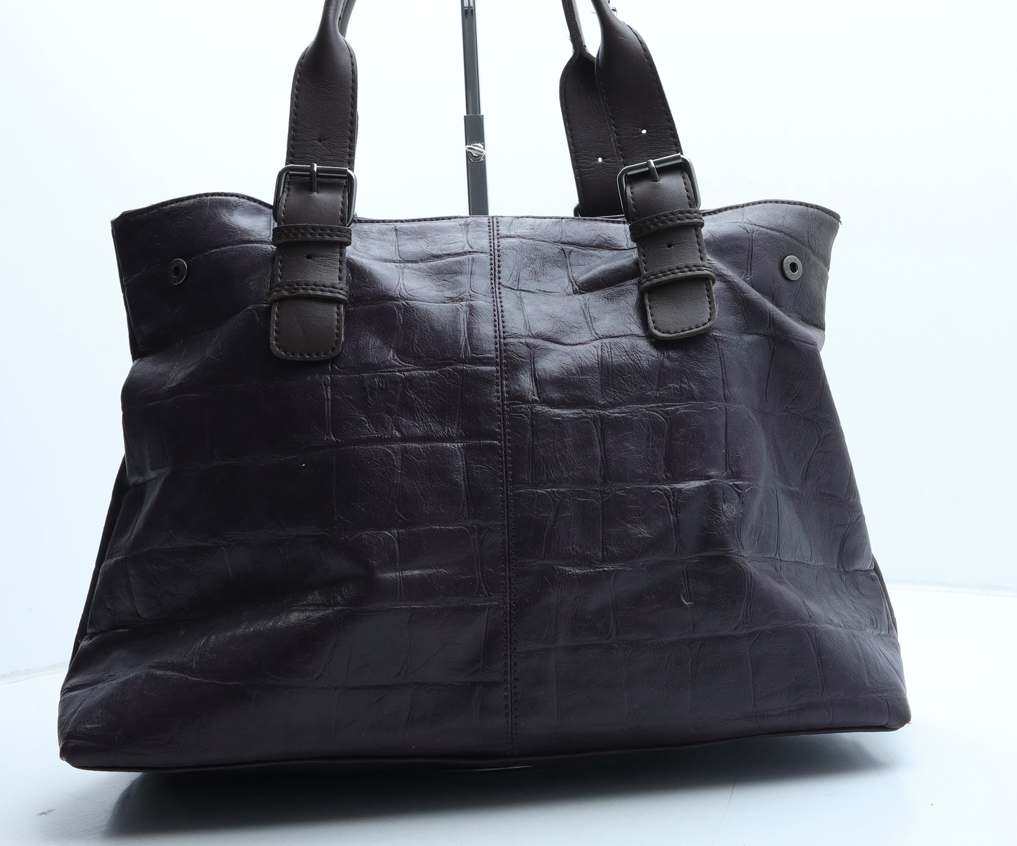 Preworn Womens Purple Polyurethane Tote Size Large - Croc Texture