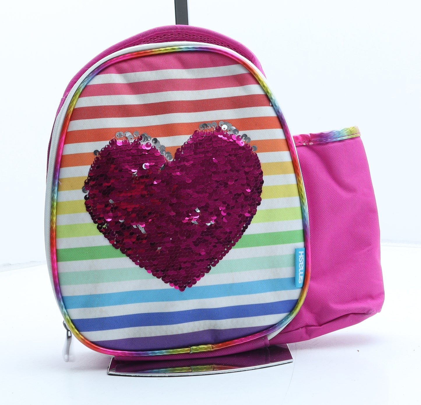Smash Girls Multicoloured Striped Polyester Backpack Size Small Zip