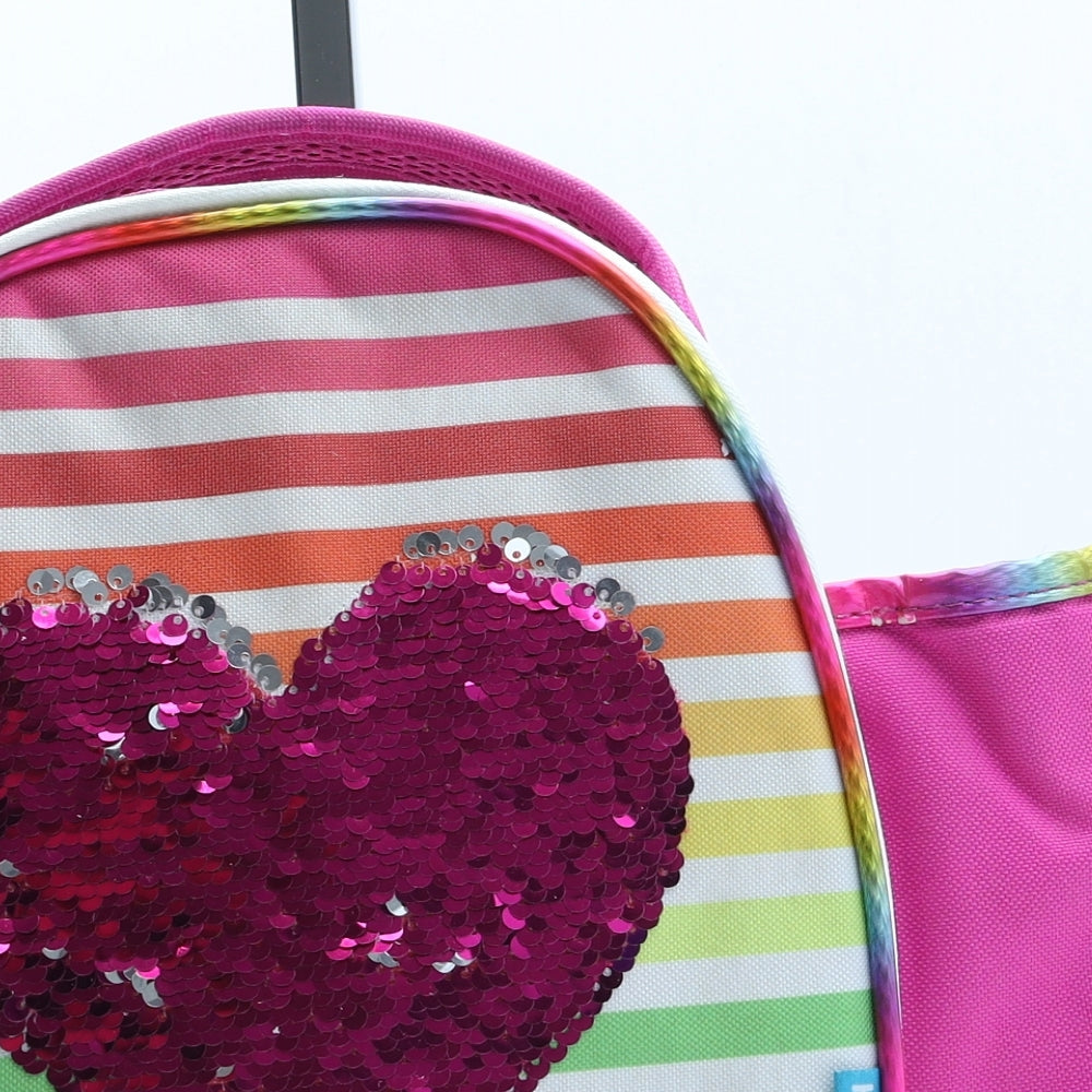 Smash Girls Multicoloured Striped Polyester Backpack Size Small Zip