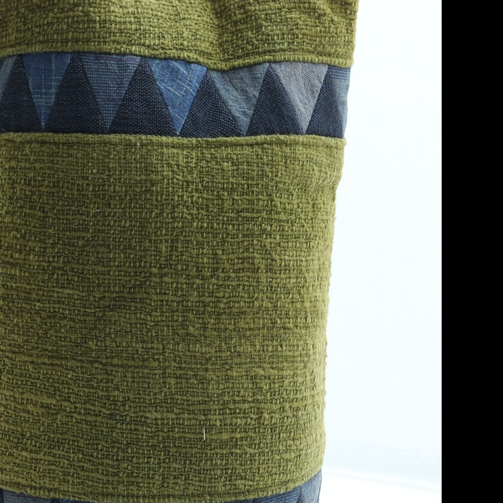Preworn Womens Green Geometric Wood Top Handle Bag Size Medium - Teddy Bear
