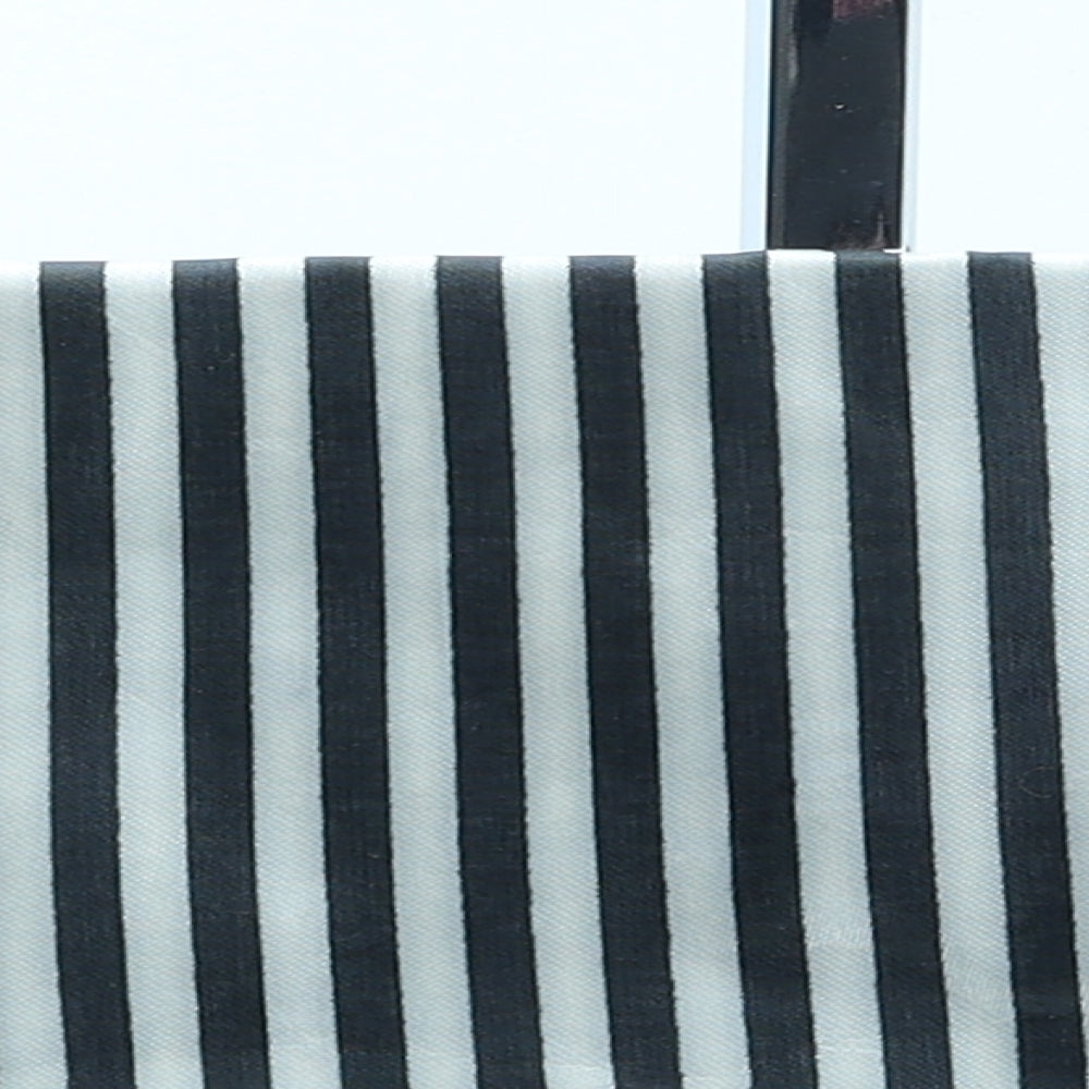 Preworn Womens Black Striped Polyester Clutch Size Small